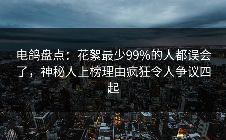 电鸽盘点：花絮最少99%的人都误会了，神秘人上榜理由疯狂令人争议四起