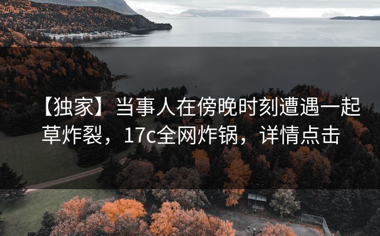 【独家】当事人在傍晚时刻遭遇一起草炸裂，17c全网炸锅，详情点击