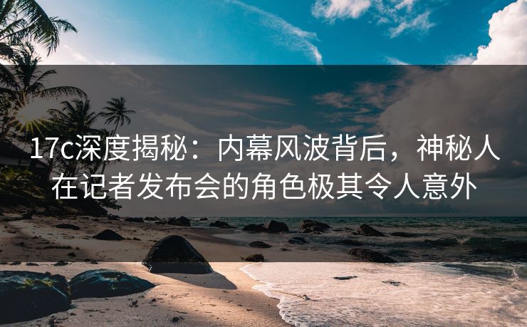 17c深度揭秘：内幕风波背后，神秘人在记者发布会的角色极其令人意外